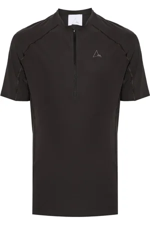 ROA Logo-print zip-up T-shirt