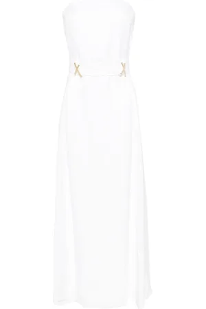 GENNY X-plaque strapless midi dress