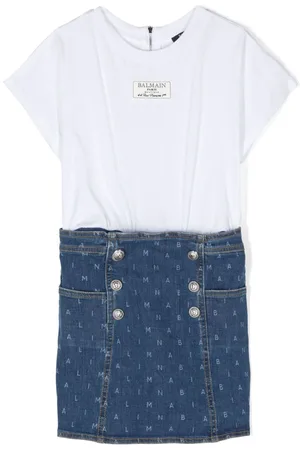 Balmain Logo-appliqué T-shirt dress