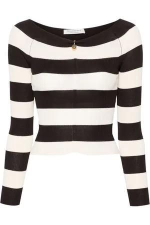Serafini Detachable-charm striped jumper