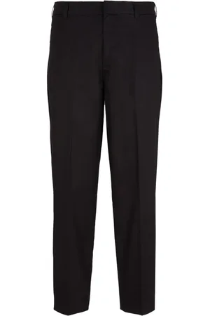 Emporio Armani Cotton-blend tapered trousers