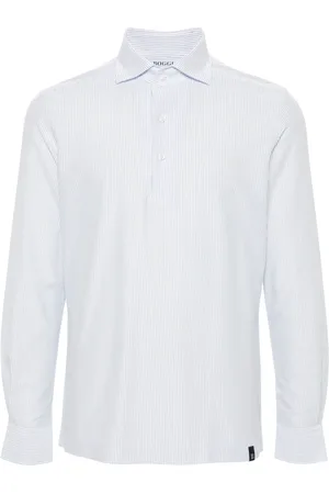 Boggi Milano Logo-tag striped shirt