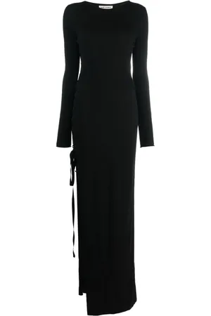Saint Laurent Side-slit wool maxi dress