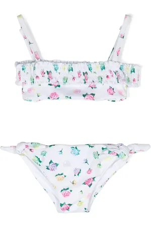 Chiara Ferragni Floral-print smocked bikini