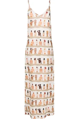 AMIR SLAMA Graphic-print V-neck maxi dress