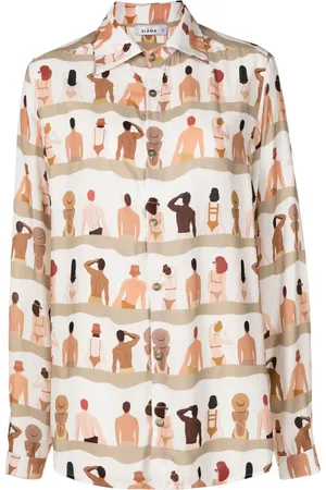 AMIR SLAMA Swimmer-print oversize shirt