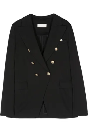 Circolo Oxford-knit double-breasted blazer