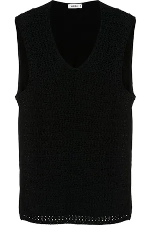 AMIR SLAMA Round-neck crocheted tank