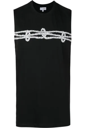 AMIR SLAMA Rope-print cotton tank top