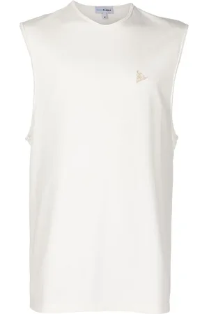 AMIR SLAMA Logo-plaque cotton tank top