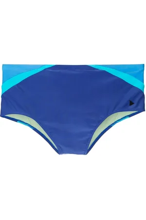 AMIR SLAMA Logo-appliqué striped swim shorts
