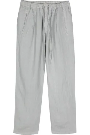 MASSIMO ALBA Linen chambray tapered trousers