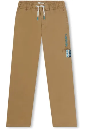 Lanvin Logo-embroidery gabardine trousers