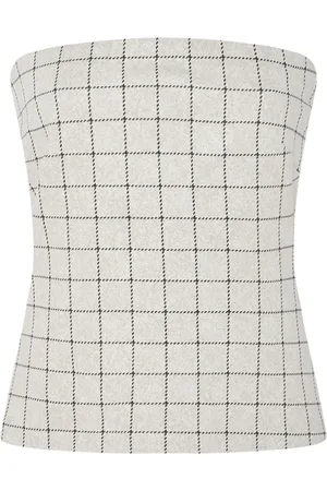 ROSETTA GETTY Grid-pattern strapless top