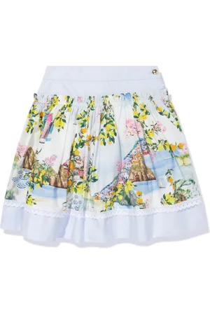 PATACHOU Illustration-print cotton skirt