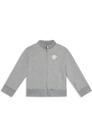 VERSACE Logo-embroidered zip-up sweatshirt