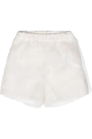 Simonetta Flower-appliqué mini shorts