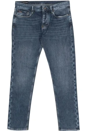 Emporio Armani Logo-plaque slim-cut jeans