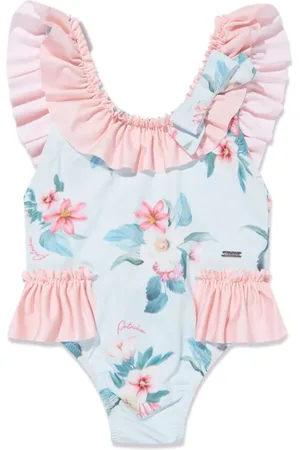 PATACHOU Floral-print ruffle swimsuit