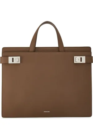 Salvatore Ferragamo Gancini-buckle leather briefcase