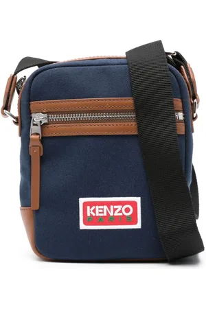 Kenzo Embroidered-logo canvas messenger bag