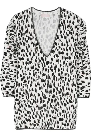 Liu Jo Animal-print v-neck knit top