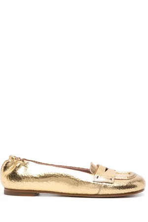 Premiata Crinkled leather ballerina shoes