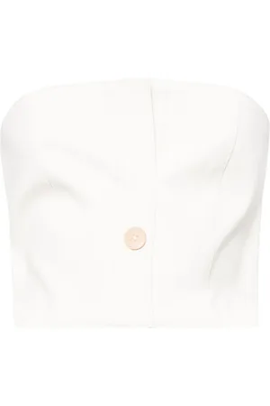 Rokh Button-embellished cropped top