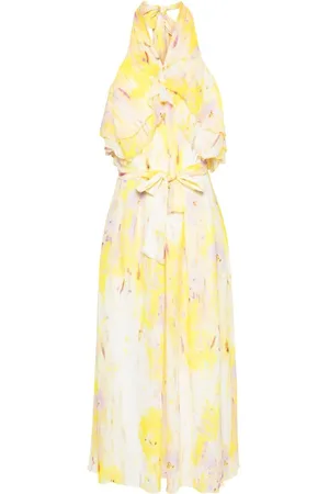 Msgm Floral-print ruffled-detail dress