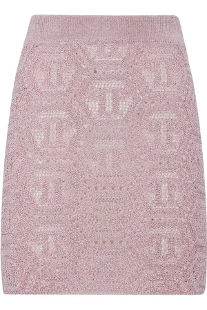 Philipp Plein Monogram-pattern knitted miniskirt