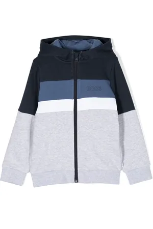 HUGO BOSS Logo-print striped hoodie