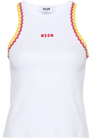 Msgm Fine-ribbed tank top