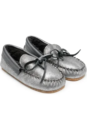 PèPè Metallic leather moccasins