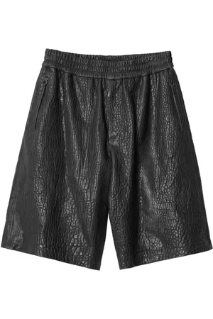 Burberry Grained-effect leather shorts