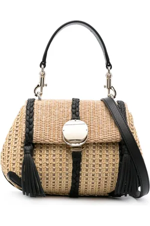 Chloé Penelope woven-raffia mini bag