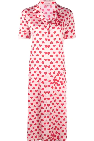 Natasha Zinko Heart-print satin shirt dress