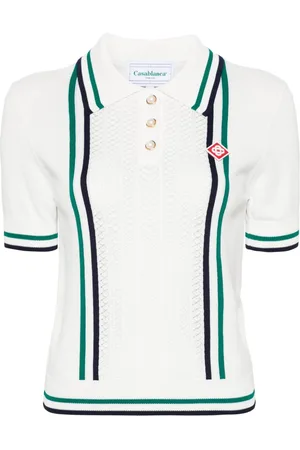 Casablanca Tennis stripe-detail polo top