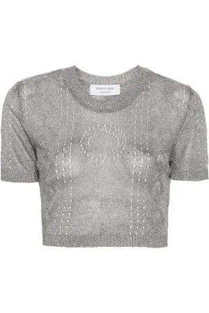 Marine Serre Metallic fine-ribbed top
