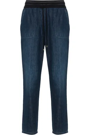 LORENA ANTONIAZZI Drawstring tapered jeans