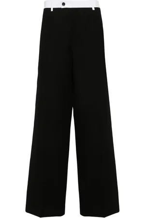 WALES BONNER Contrasting-waistband wool trousers