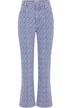 Paco rabanne Monogram-pattern flared jeans