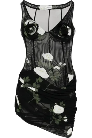 MAGDA BUTRYM Floral-applique draped minidress