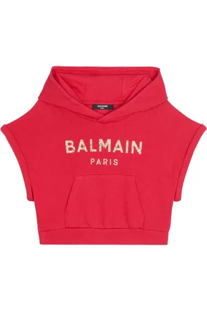 Balmain Logo-embellished cotton hoodie