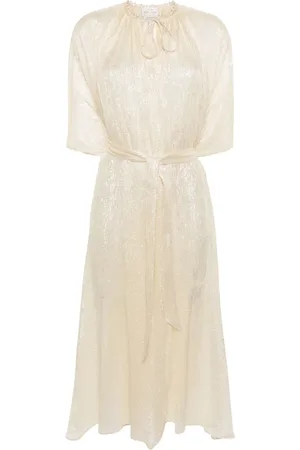 FORTE FORTE Metallic-threading tied-waist coat
