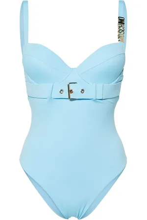 Moschino Logo-lettering buckle-strap swimsuit