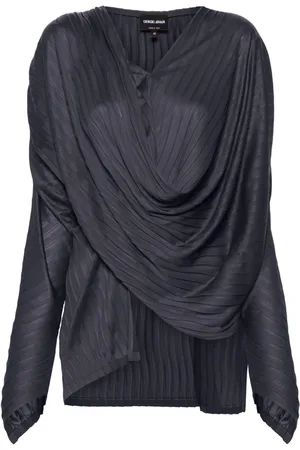 Giorgio Armani Cowl-neck pleated blouse