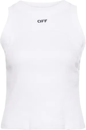 OFF-WHITE Embroidered-logo ribbed tank top