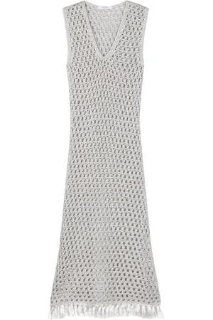 Marysia Lurex open-knit midi dress