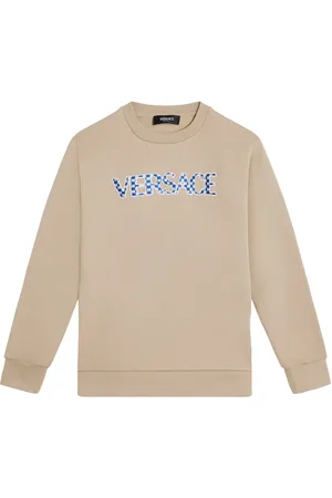 VERSACE Logo-embroidered cotton sweatshirt