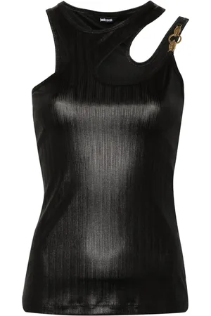 Roberto Cavalli Snake-detail ribbed top